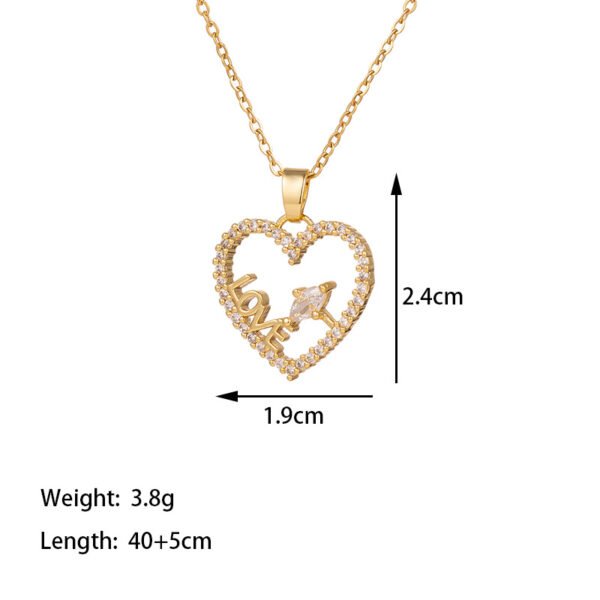 Stainless Steel Necklace Women's Fashion Copper-plated Gold Pendant Clavicle Chain For Mother Girlfriend Gift - Image 4