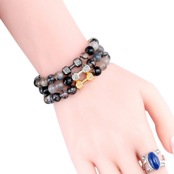 Alloy Stretch Bead String Black Dragon Bracelet