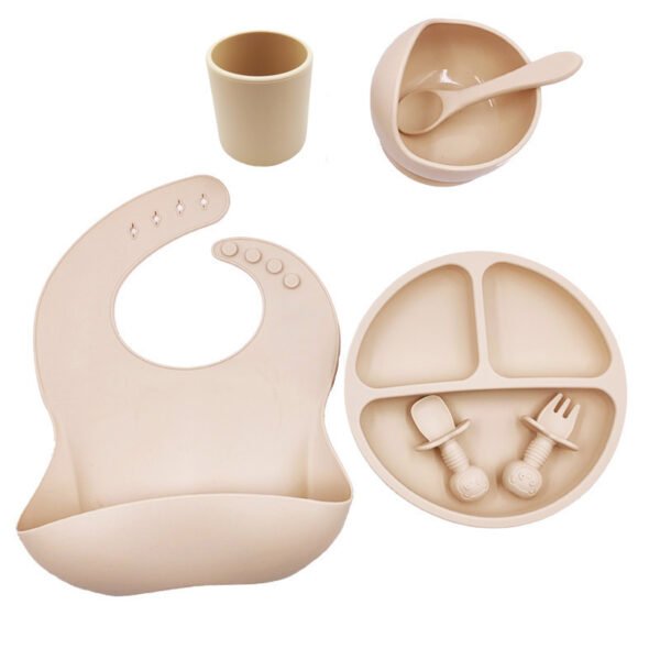 Baby Cutlery Set Silicone Bib Silicone Cup Spoon - Image 3